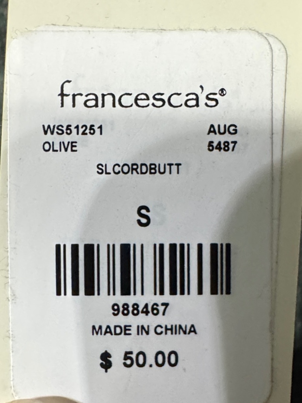 Francesca's Olive Green Corduroy Pinafore Dress - Picture 9 of 9